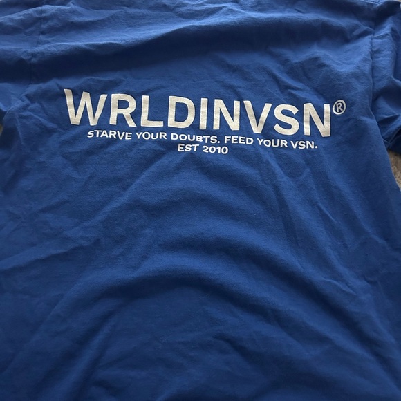 WRLDINVSN Blue Graphic T-Shirt - Picture 1 of 3